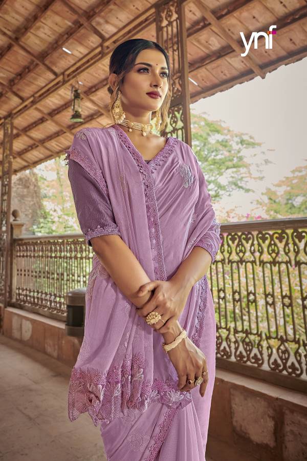 Ynf Kadhaee Latest Fancy Festive Wear Sequence Chiffon Saree Collection